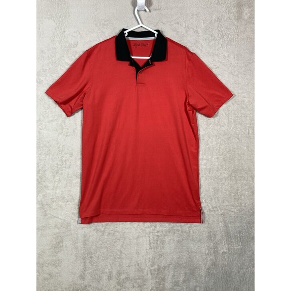 Short Par 4 By Greyson Mens Medium‎ Shirt Polo Golf Stretch Performance Red - Picture 1 of 7